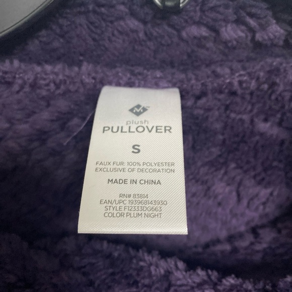 Members Mark Cozy Plush Pullover Purple Soft SZ Small - Picture 3 of 4
